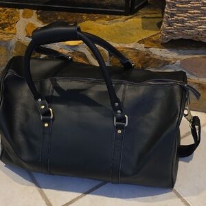 ALEXANDER LEATHER DUFFEL BAG FOR MEN - Black